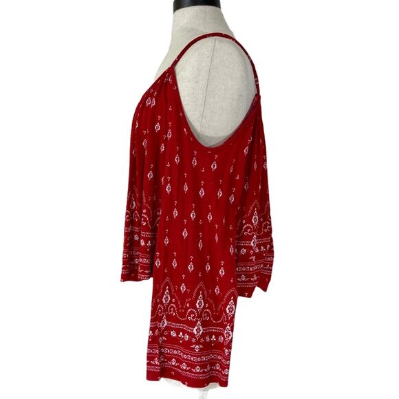 Coachella x H+M off shoulder top, Small boho red bandanna print collaboration - Picture 4 of 9